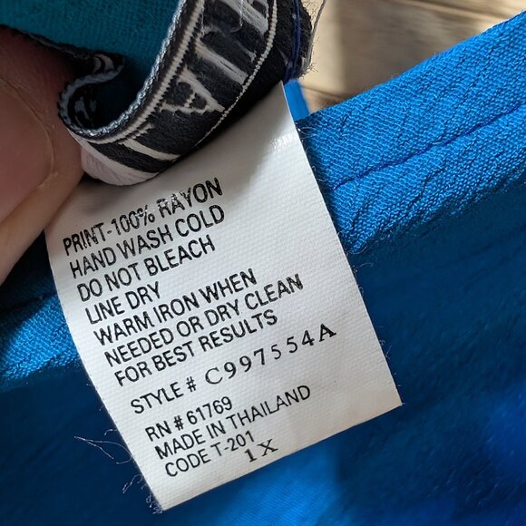 Dera Lauren Blue and Teal Button-Up Blouse and Dress Set Size 1X - Picture 15 of 15